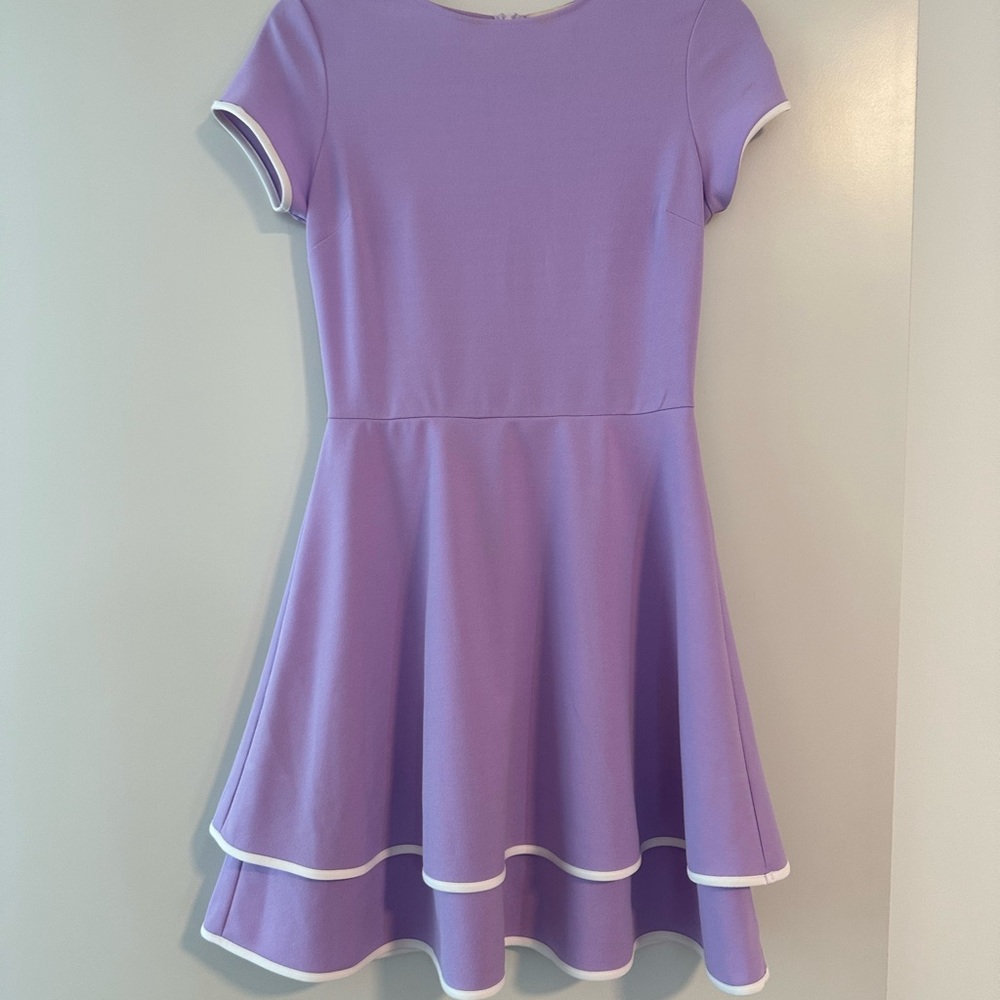 LILAC RUFFLE & FLARE DRESS